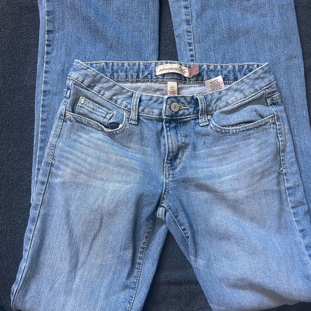 Aeropostale Women's Boot Cut Jeans in Light Blue